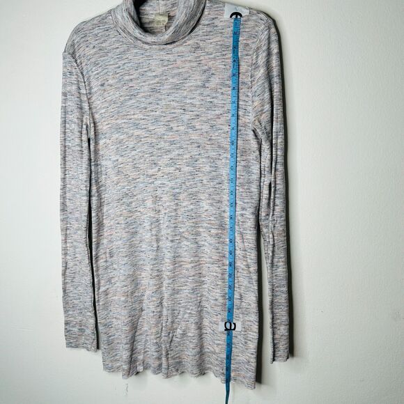 We The Free Ivory Multi-Color Long Sleeve Open Back Turtleneck Tunic Medium - Picture 13 of 15